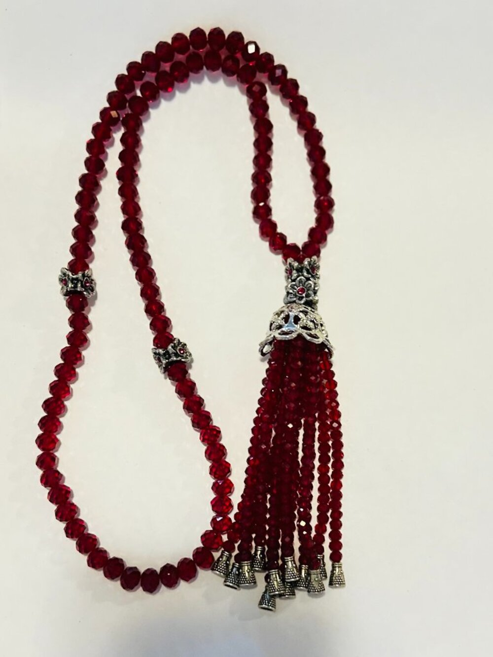 Custom Swarovski Crystal/Silver-Plated Tasbih